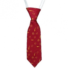 Baby Boys Burgundy with Gold Pattern Tie on Elastic